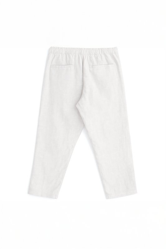 'Pearl White' Linen Pants