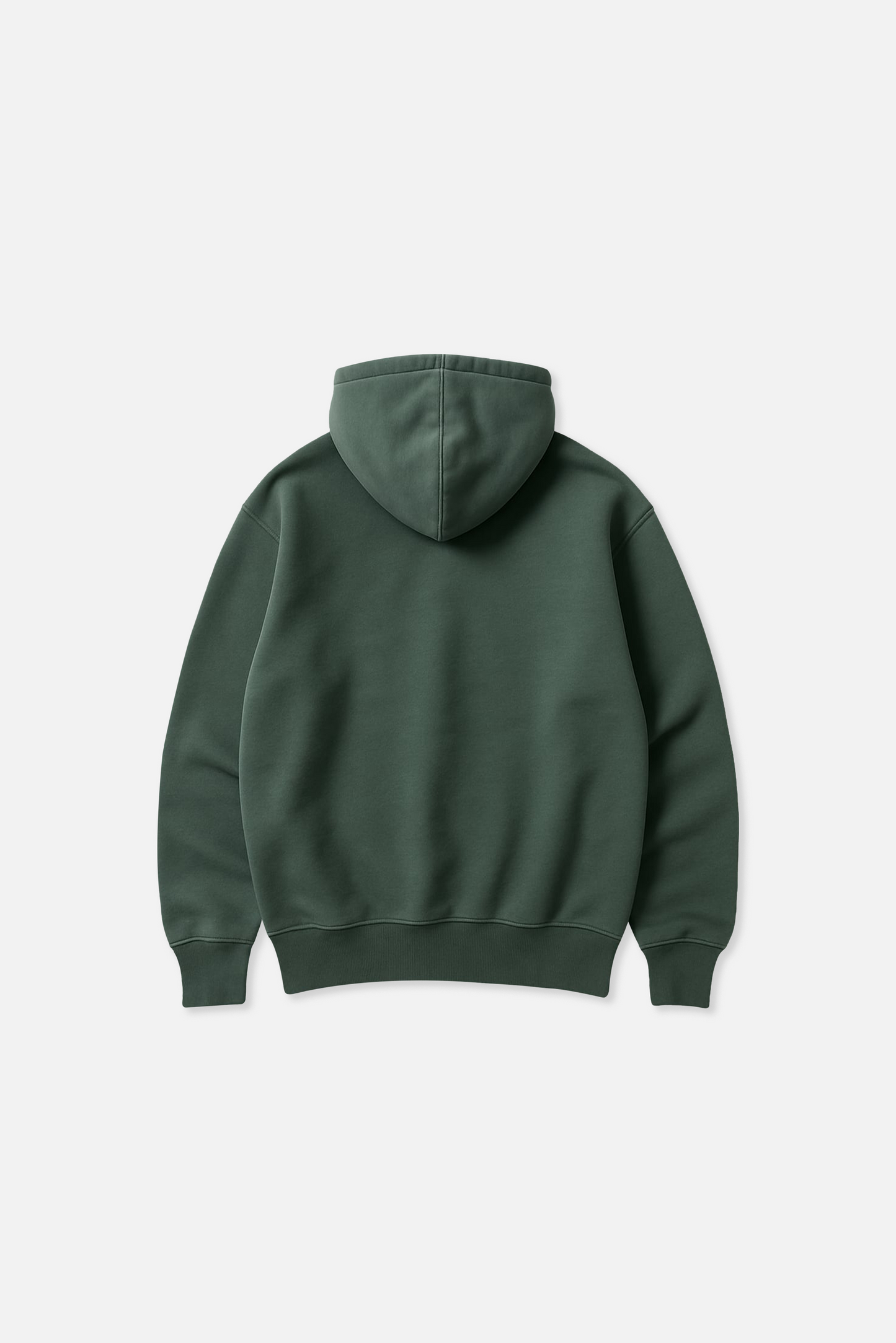 Bottle green hoodie on a white background