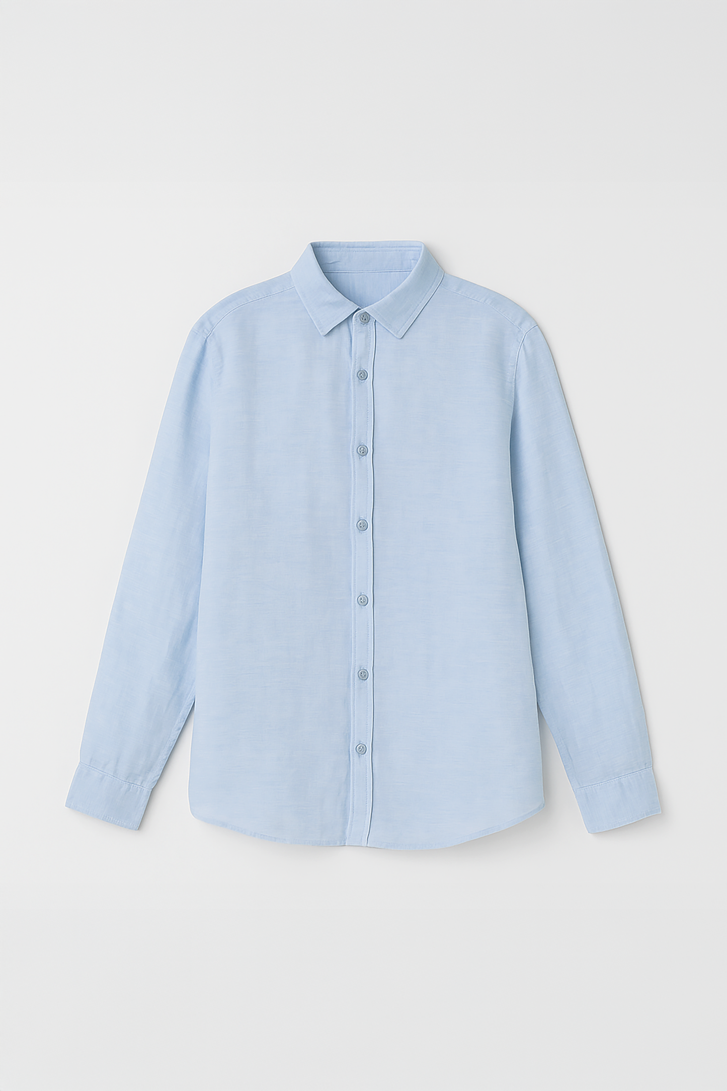 "Sky Blue" Plain Linen Shirt