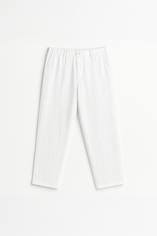 'Pearl White' Linen Pants