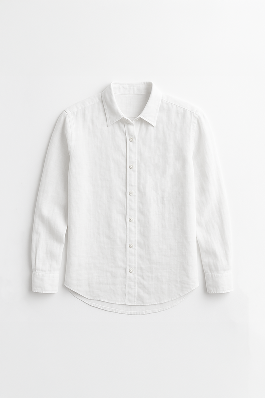 White Plain Linen Shirt